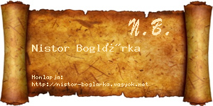 Nistor Boglárka névjegykártya